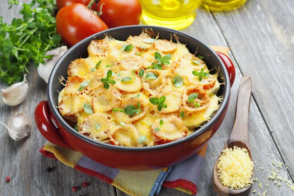 Vegetable baked with tomato and cheese — Stock Photo, Image