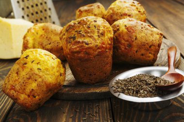 peynir ve kimyon ile cupcakes 