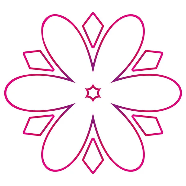 Fleur, dégradé isolé sur fond blanc, élément de design radial, illustration plate, icône — Image vectorielle