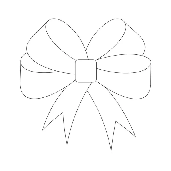 Bow icon, grafica piatta, elemento di design, contorno nero isolato su sfondo bianco, illustrazione vettoriale — Vettoriale Stock