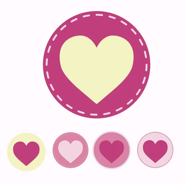 Hearts ikoner, Love Symbol Ikon platt stil modern design, isolerad på en tom bakgrund. Vektorillustration. — Stock vektor