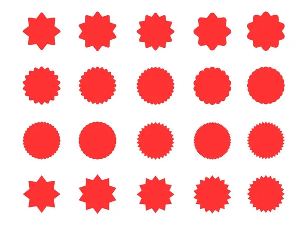 Коллекция Ярко Красных Этикеток Наклейка Скидкой Цена Специального Предложения Розницу — стоковый вектор