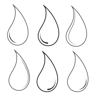 Beyaz arkaplan üzerinde izole edilmiş ikon su damlası düz çizim, vektör grafikleri, tasarım ögesi