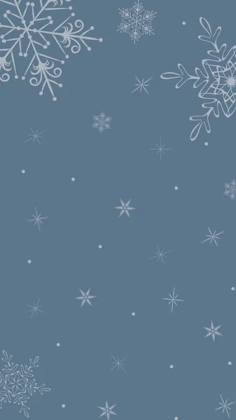 Abstrakte Zeichnung einer Schneeflocke auf blauem Hintergrund, eine leere Vorlage für einen Post in einem sozialen Netzwerk, ein Mock-up einer Weihnachtsgrußkarte, ein Hintergrundbild, eine festliche Silvesterillustration — Stockfoto