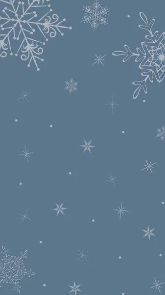 Disegno astratto di un fiocco di neve su sfondo blu, un modello vuoto per un post di social network, un modello di un biglietto di auguri di Natale, un'immagine di sfondo, un'illustrazione di Capodanno festiva — Foto Stock