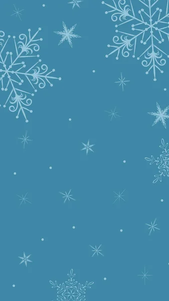 Disegno astratto di un fiocco di neve su sfondo blu, un modello vuoto per un post di social network, un modello di un biglietto di auguri di Natale, un'immagine di sfondo, un'illustrazione di Capodanno festiva — Foto Stock