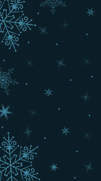 Dessin abstrait d'un flocon de neige sur un fond bleu, un gabarit vide pour un message de réseau social, une maquette d'une carte de vœux de Noël, une image de fond, une illustration festive du Nouvel An — Photo