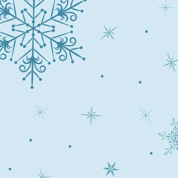 Disegno astratto di un fiocco di neve su sfondo blu, un modello vuoto per un post di social network, un modello di un biglietto di auguri di Natale, un'immagine di sfondo, un'illustrazione di Capodanno festiva — Foto Stock