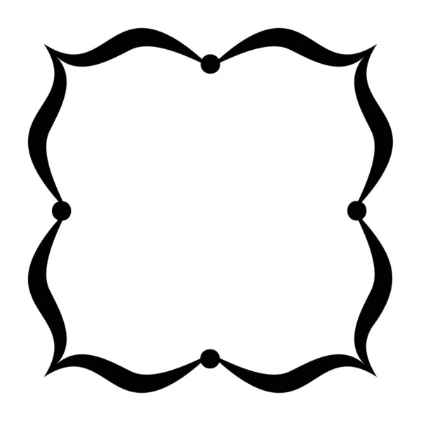エレガントなヴィンテージフレームブラックの輪郭と装飾的な要素 白い背景に隔離されたベクトル — ストックベクタ