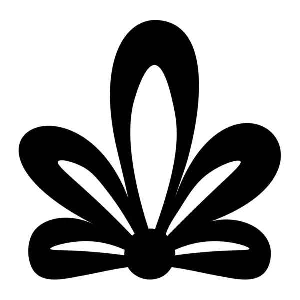 Élément Design Quatre Pétales Symétriques Logo Contour Noir Isolé Sur — Image vectorielle