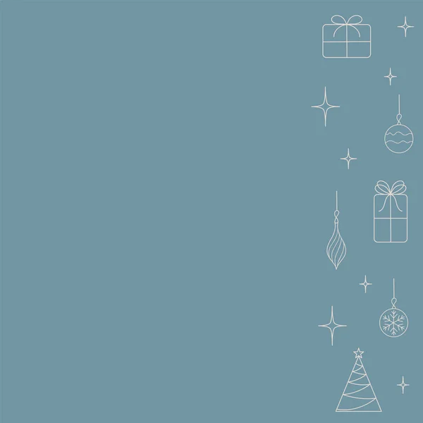 Stilvolles Designergeschenk Christbaumschmuck Weihnachtsbaum Und Schneeflocke Mit Kopierraum Grußkartenkonzept Flache — Stockvektor