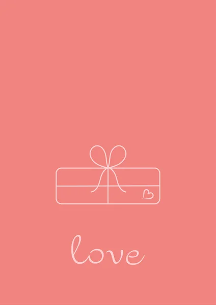 Valentines Day Greeting Cards Drawing Thin Lines Blank Template Space — Fotografia de Stock