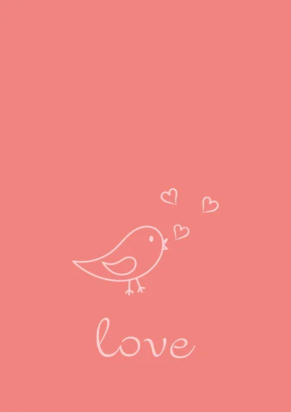 Valentines Day Greeting Cards Drawing Thin Lines Blank Template Space — Foto Stock