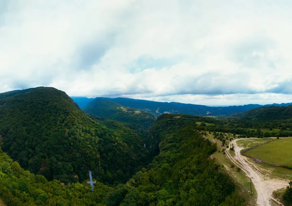 Okace Canyon Wide Aerial View Mountains Covered Green Forest Natural —  Fotos de Stock