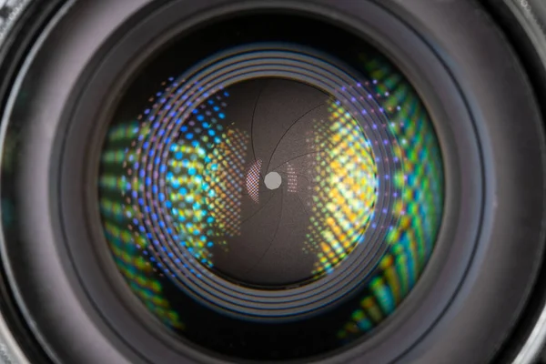 Professional Camera Photo Lens Details Glass Layer Enlightenment Aperture Petals — Stock fotografie