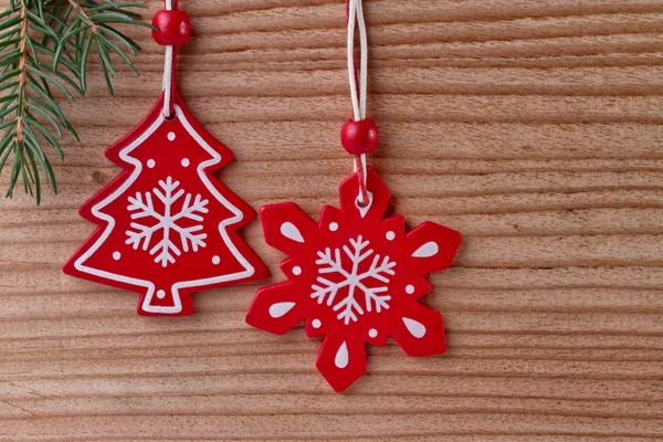 Christmas decoration on wood background — Stock Photo, Image