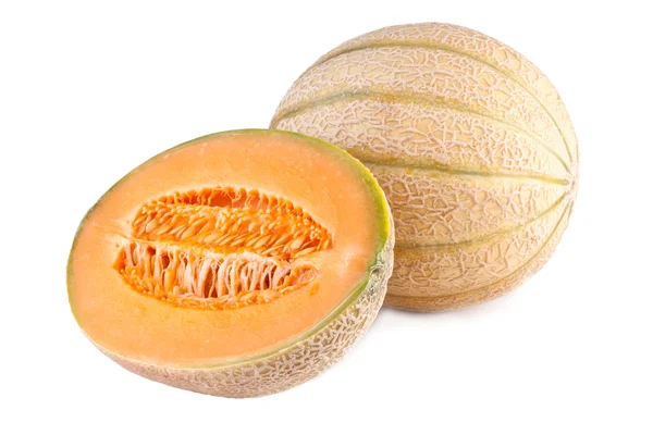 Melon doux isolé sur fond blanc — Photo