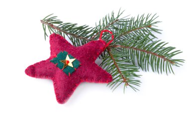 rustik Noel dekorasyonu ile beyaz çam dalı