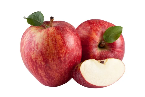 Rote Äpfel isoliert auf weißen — Stockfoto