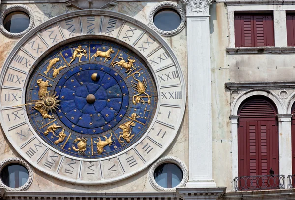 Astronomical clock in Venice, Italy, on Piazza San Marco — Stock Photo, Image