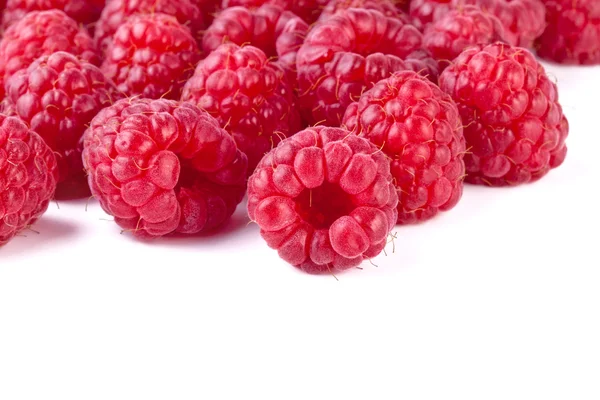 Group of fresh raspberry isolated on white background — Stock Photo, Image