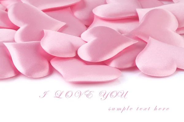 Pink hearts background with space for your text — Stock Photo, Image