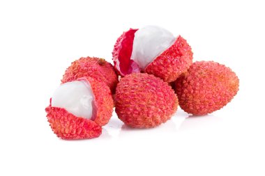 Lychee beyaz arkaplanda izole edildi