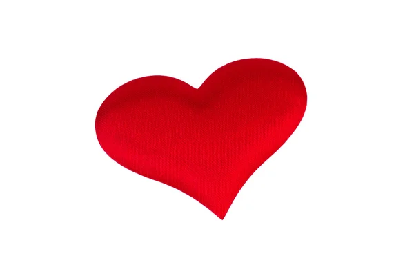 Červené srdce izolované na bílém pozadí — Stock fotografie