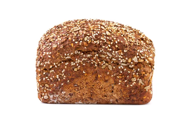 Whole wheat bread, isolated on white — Stock Photo, Image