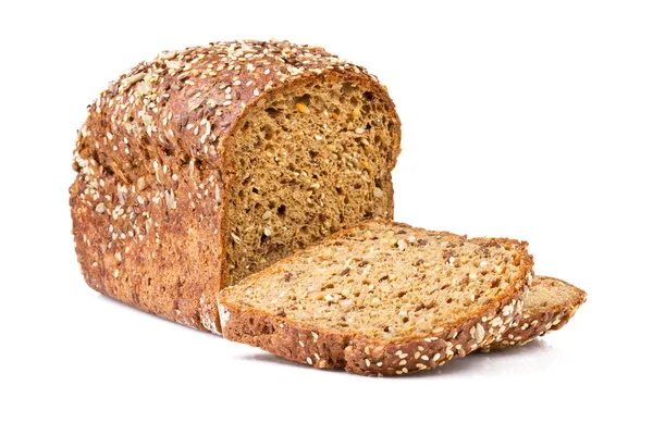 Vollkornbrot isoliert auf weiß — Stockfoto