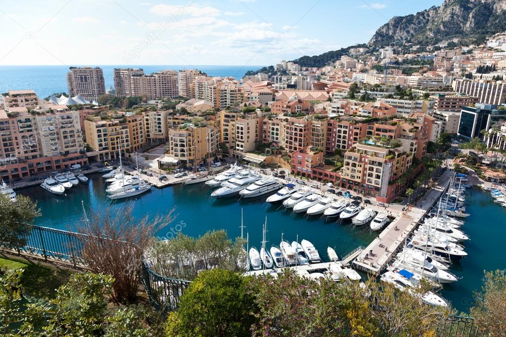 View of Fontvieille and harbour in Monaco