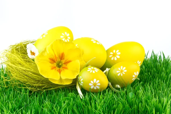 Tło Wielkanoc w kolorach żółto zielony — Zdjęcie stockowe