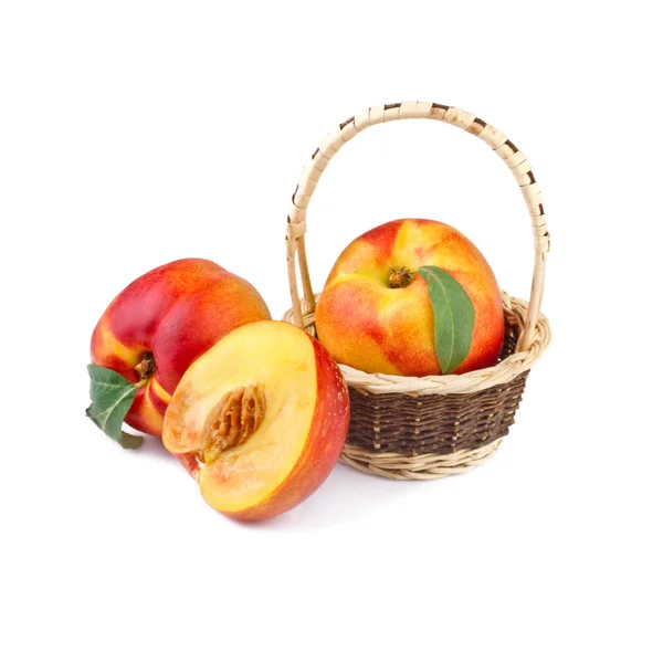 Peach or Nectarine Isolated on White — Stock Photo, Image