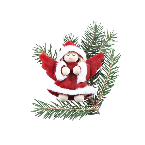 Christmas angel decoration on white — Stock Photo, Image