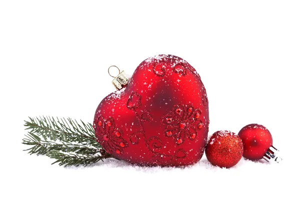 Corazón rojo de Navidad — Foto de Stock