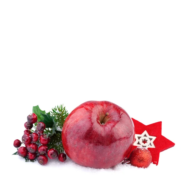 Julen rött äpple — Stockfoto
