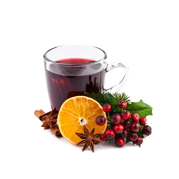 Mulled wine isolated on white — Stock Photo, Image