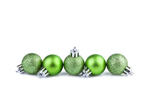 Groene kerstballen — Stockfoto