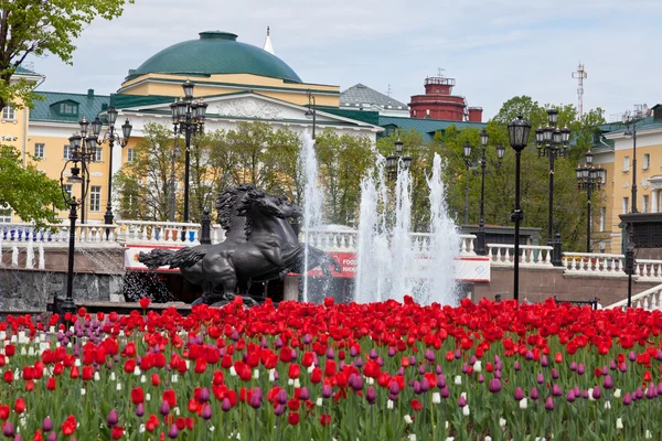 Alexandergarten und Moskauer Kreml im Frühling — Stockfoto