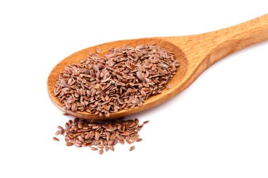 keten tohumu, tahta kaşık üzerinde linseeds