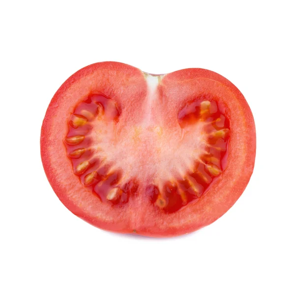 Meio tomate isolado em branco — Fotografia de Stock