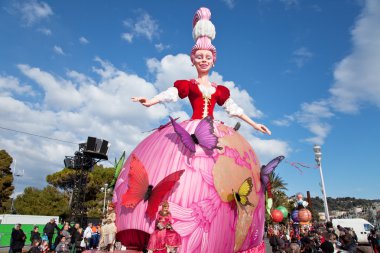 Karnaval güzel Fransız riviera.the Tema 2013 yılında beş kıtada kralıydı. Nice, Fransa - 26 Şubat 2013