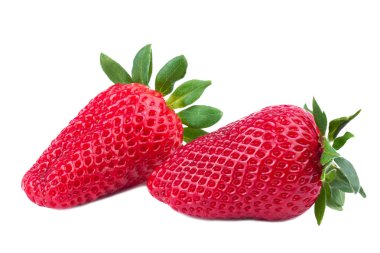 Çilek beyazda izole edilmiş