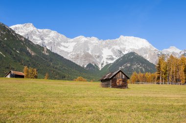 mieming Plato ile Alp döken, Avusturya, Tirol Alp peyzaj
