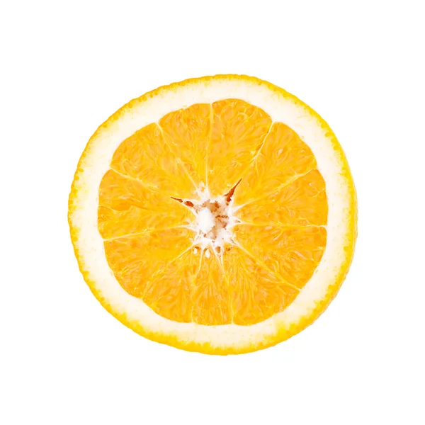 Fetta d'arancia isolata su bianco — Foto Stock