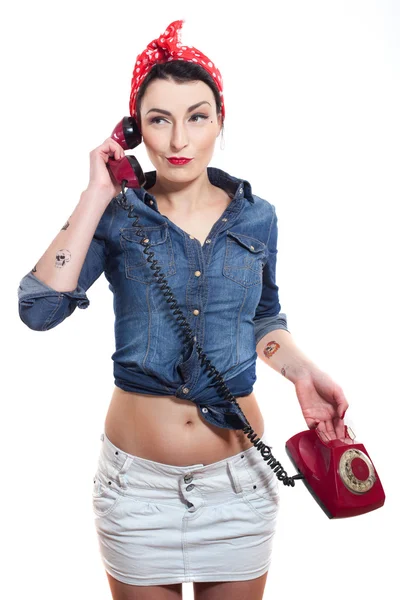 Woman with a phone — Stock Photo, Image