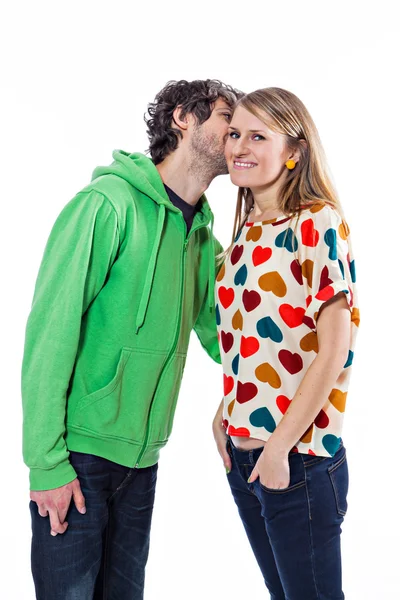 Couple whispering — Stock Photo, Image
