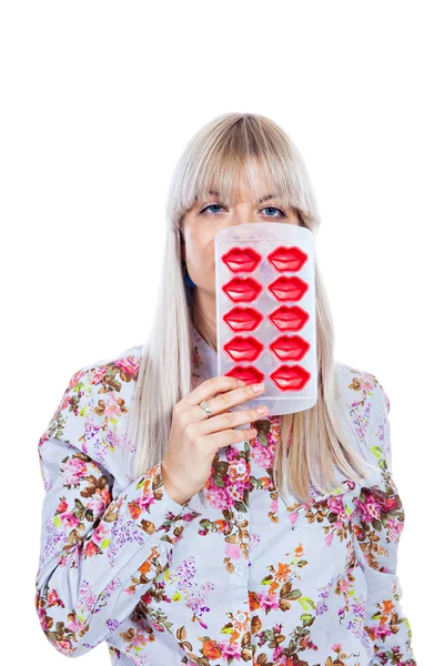 Hermosa chica con herramientas de cocina — Foto de Stock