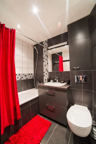 Moderne badkamer met wastafel en wc — Stockfoto