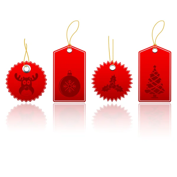 Étiquettes de prix rouge Noël — Image vectorielle